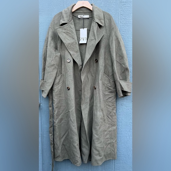 ZARA Wool Blend Coat Double Breasted Coat Size XSMALL - Picture 2 of 10